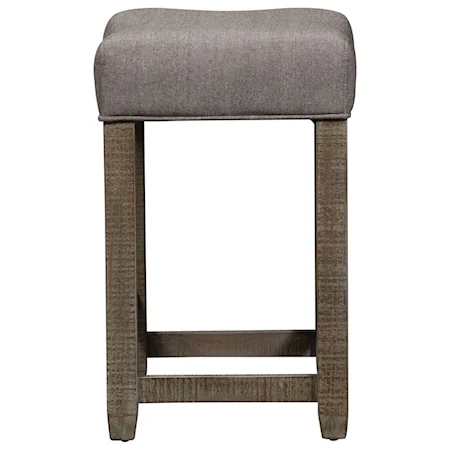 Rustic Upholstered Stool